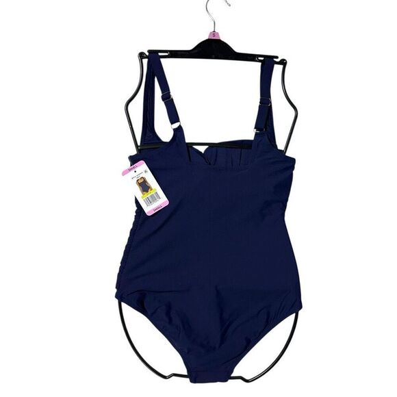 Anne Cole Women’s Square Neck One Piece Swimsuit Small Color Navy - Picture 9 of 10